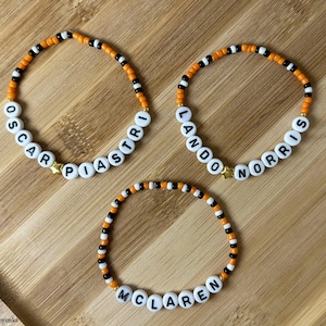 Bracelets de l'amitié de Formule 1 personnalisés saison 2026 - Team McLaren, Oscar Piastri & Lando Norris
