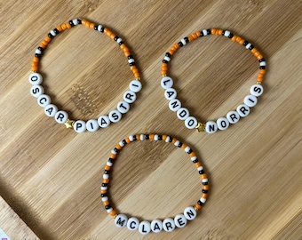 Custom Formula 1 Friendship Bracelets 2026 Season - Team McLaren, Oscar Piastri & Lando Norris