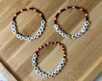 Custom Formula 1 Friendship Bracelets 2026 Season - Team Red Bull Racing, Max Verstappen & Isack Hadjar