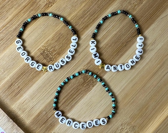 Custom Formula 1 Friendship Bracelets 2026 Season - Team Mercedes, George Russell & Kimi Antonelli
