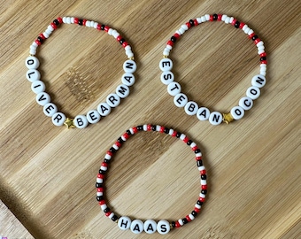 Custom Formula 1 Friendship Bracelets 2026 Season - Team Haas, Oliver Bearman & Esteban Ocon
