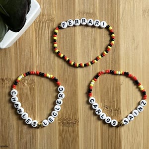 Custom Formula 1 Friendship Bracelets: Team Ferrari, Charles Leclerc & Carlos Sainz