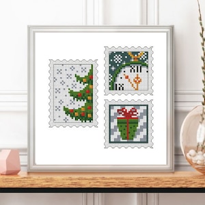 Christmas Post cross stitch Clock cross stitch Gift cross stitch pattern New Year cross stitch Easy cross stitch Stamp cross stitch PDF File