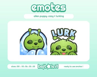 Alien Puppy  Glorp-Inspired / Comfy and Lurking Emotes: Twitch & Discord Emotes (Digital Download)