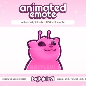 Animated Pink Alien POP Cat Emote | Alien Cat Glorp Emote | Twitch Emotes & Discord Emote