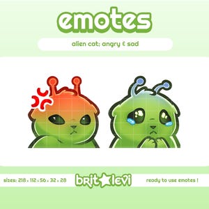 Emotes de Gato Alienígena Glorp / Triste e Irritado: Emotes para Twitch e Discord (Download Digital)