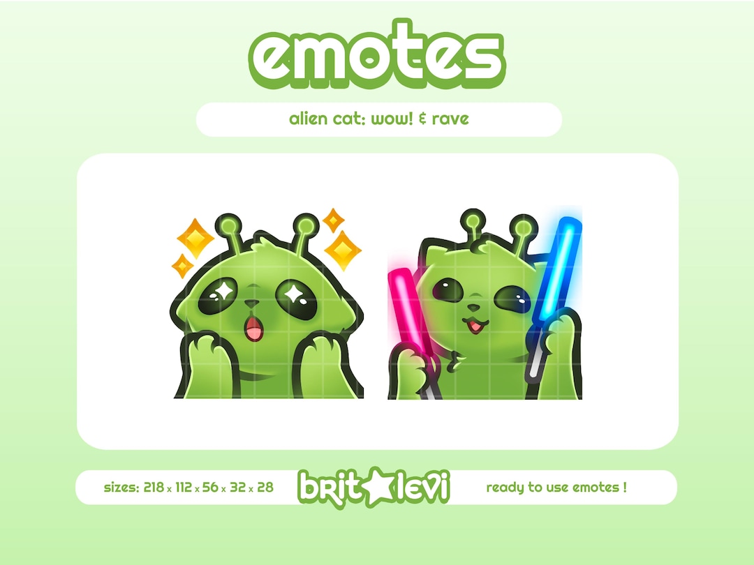 Alien Cat Glorp Emotes / Wow and Rave: Twitch & Discord Emotes (digital ...