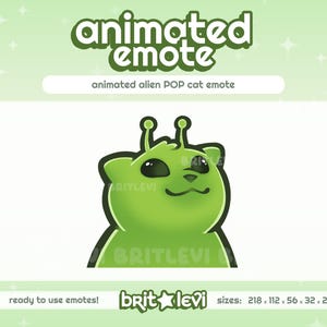 Animated Alien POP Cat Emote | Alien Cat Glorp Emote | Twitch Emotes & Discord Emote
