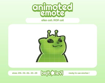 Animated Alien POP Cat Emote: Twitch & Discord Emote (GIF Digital Download)