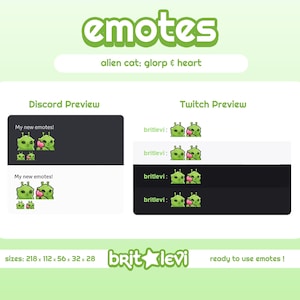 Alien Cat Glorp-emotes: Twitch & Discord-emotes (digitale download) afbeelding 2