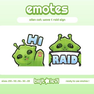 Gestos de Alien Cat Glorp / Saludo y Raid: Gestos de Twitch y Discord (Descarga digital)