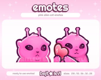 Rosa Alien Cat Glorp Emotes | Twitch Emotes & Discord Emotes | Katze Meme Emote Pack
