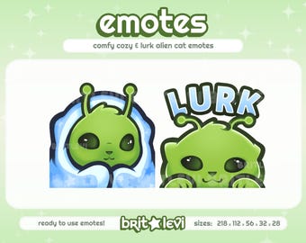 Alien Cat Glorp gemütlich / gemütlich und lauernd / Lauern Emotes | Twitch Emotes & Discord Emotes | Katze Meme Emote Pack