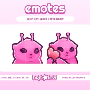 Pink Alien Cat Glorp Emotes: Twitch & Discord Emotes (Digital Download)