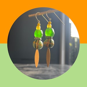 Amahle Earrings - beautiful, ethical, recycled African glass beaded earrings, pretty colorful dangles