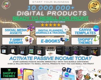 Ultimate Digital Products To Resell, Bundle, 10.000.000+, Passive Income Business, Private Label Rights, Master Resell Rights, DFY, MRR, PLR