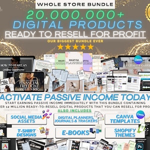 Ultimate PLR & MRR Bundle, 20.000.000+ Digital Products to Resell, Passive Income, Done for you, Online Business, Canva Templates, DFY, Etsy