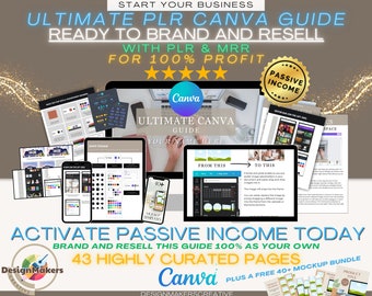 Canva Guide PLR, MRR, Resell As Your Own, Private Label Rights, Master Resell Rights, DFY, Done For You, Passive Income, Digital Products