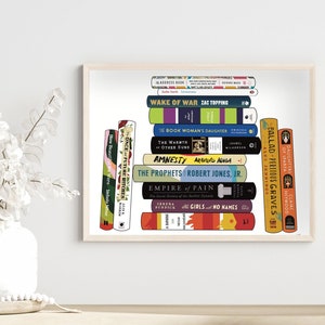 Custom Book Stack Art Print, Hand-Drawn Book Stack Illustrated Print, Custom Book-Lover Stack Digital Print