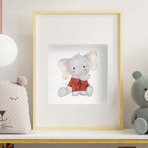 Nursery Bama Baby Elephant Art Print, Baby Bama, Roll Tide Nursery Art, Bama Nursery Art
