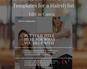 Instagram Template Hairstylist Template Social Media Template Hair Salon Instagram Template Hair Stylist Social Media Template Salon Stylist