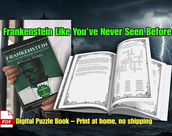 Frankenstein Puzzle Book | Gothic Horror Activity | Crosswords, Cryptograms & Word Games for Adults