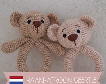 PDF haakpatroon Beer Rammelaar | Haakpatroon Beer | Haakpatroon Rammelaar | Amigurumi patroon | Haken | Beer Patroon