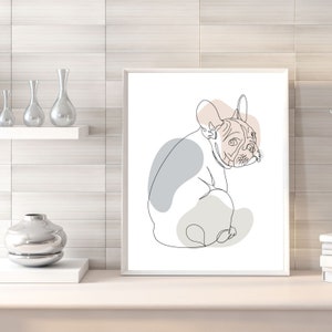 Minimalist Dog Line Art Print | Dog Lover Christmas Gift | A1 Size | Digital Download | Christmas Gift | Dog Lover Gift | Printable Wall Art