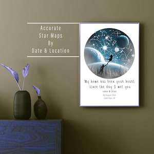 Schöne Constellation Art | Benutzerdefinierte Sternenkarte | Einzigartiges Geschenk für den Nachthimmel Geburtstagsgeschenk | Hochzeitsgeschenk | Digitaler Download