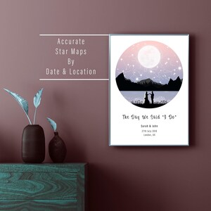 Star Map Gift | Custom Constellation Print | Unique Wedding Gift | Birthday Gift | Digital Download | Custom Star Map | Night Sky Print
