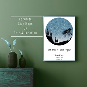 Impresión de mapa estelar / Mapa de constelaciones personalizado / Póster de cielo nocturno personalizado / Descarga digital / Regalo para parejas / Regalo de cumpleaños / Regalo de bodas