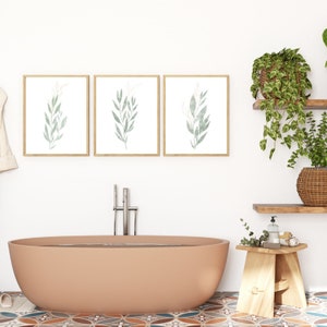 Botanical Leaf Prints Set Of Three | A1 Size | Digital Download | Minimalist Botanical Wall Décor