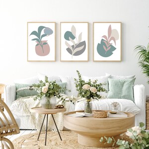Boho Wall Art | Botanical Wall Prints | Scandi Wall Décor | Living Room Prints | Set of 3 Prints | Boho Leaf Art | Boho Home Décor | Bedroom