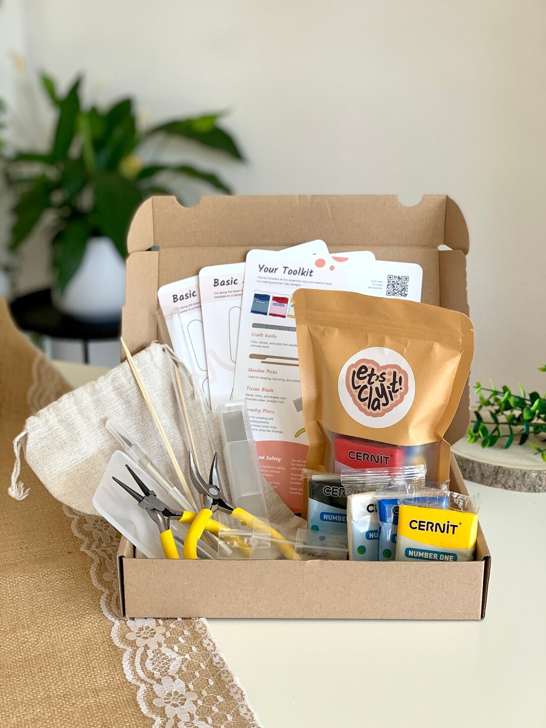 Polymer Clay DIY Kit Starter Kit Earring and Jewelry Making Kit Polymer Clay Kit for Beginners