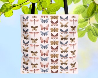 Butterfly Tote Bag Everyday Bag, Cute Tote Bag, Shoulder Tote Grocery Tote, Shopper Tote Bag, Everyday Tote Beautiful Colourful Tote Bag