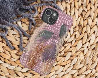 Abstract Floral Wild Life Phone Cases Feather Eyes Design, Pretty Phone Cases Gift for Friends Family Phone Cases for iPhone and Samsung
