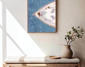 Lyxyachttryck, estetisk affisch med gamla pengar (digital nedladdning)