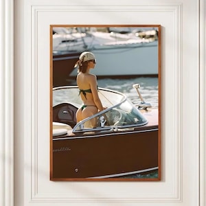 Luxury Yacht Poster, Speedboat Print, Old Money Yacht Print, Boat Print, Old Money Aesthetic, Luxury Fashion Print, Yacht Club Print