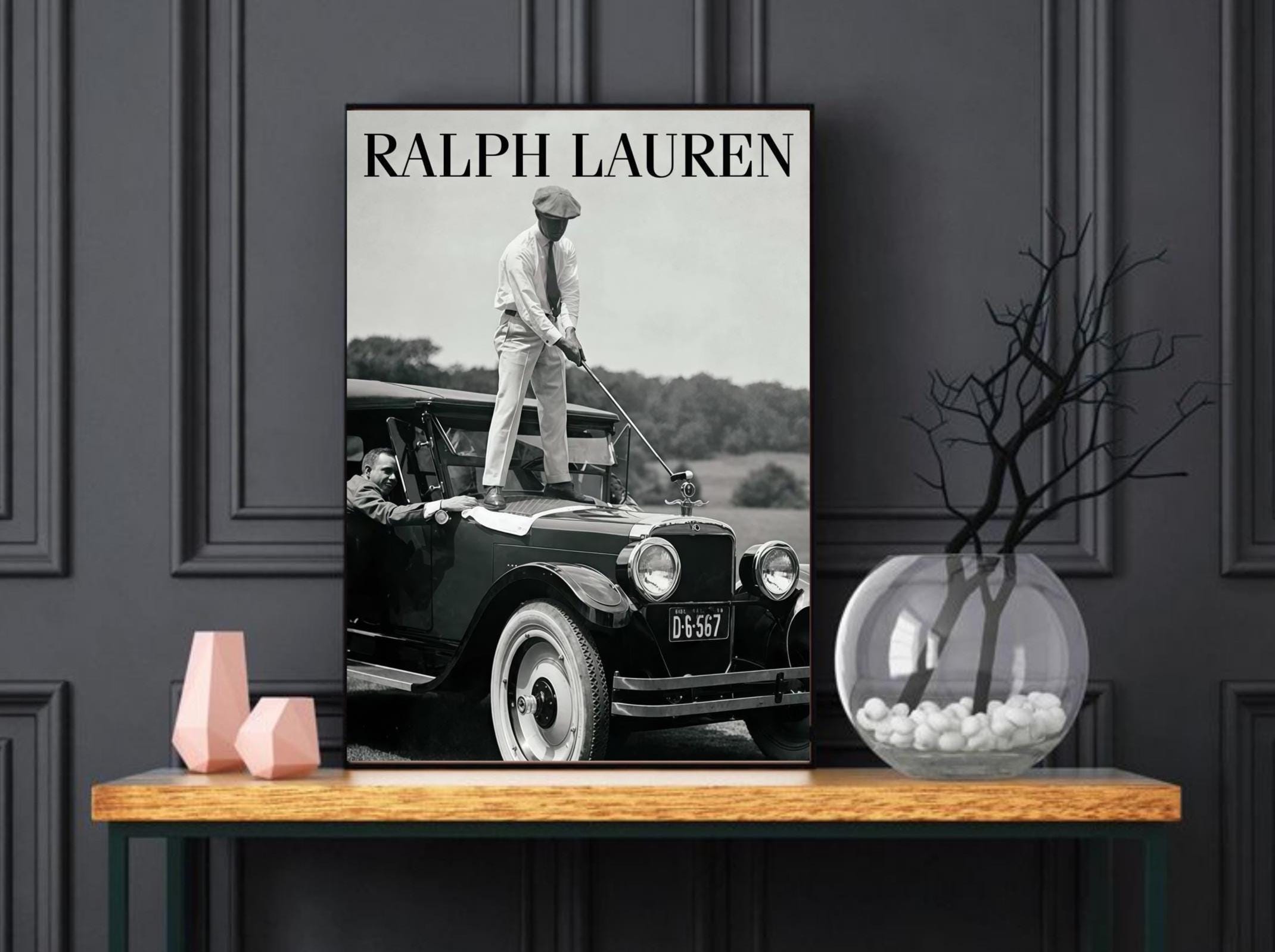 RRL 看板 サインボード polo Ralph Lauren Vintage Ralph Lauren Golf Print, Black and White Photo (digital