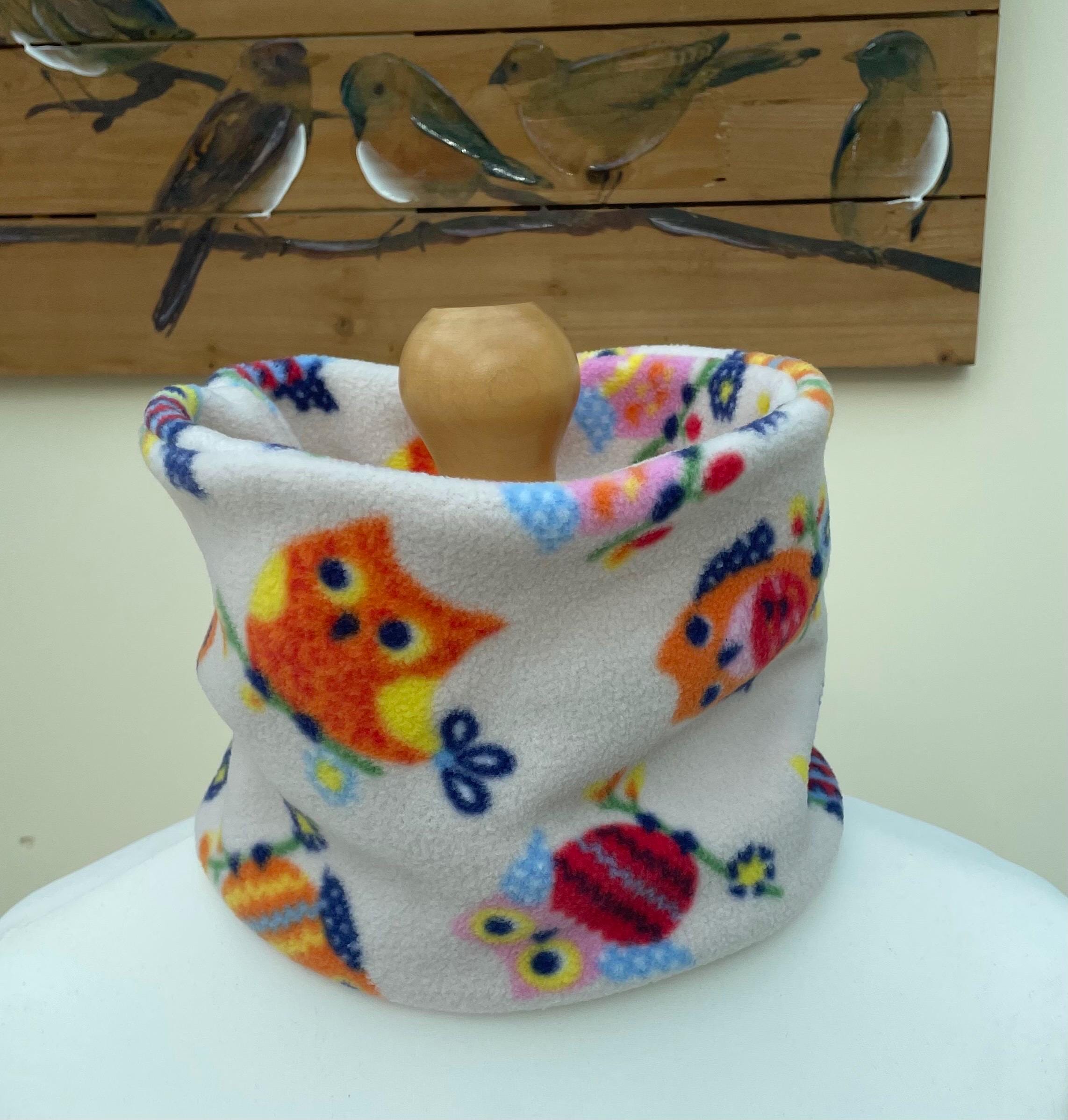Handmade fleece Owl neck warmer, snood, child. Fits ages 4-10 yrs
