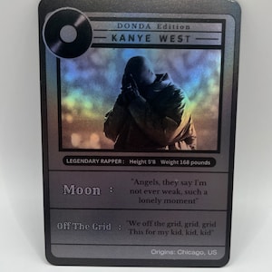 Kanye (Donda) Holographic Two-Sided Collectable Card w High Quality Protective Sleeve