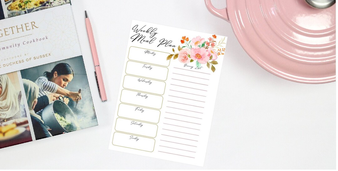 Floral Weekly Meal Plan Template (digital Download) - Etsy Australia