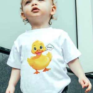 Adorable Baby Duck Tee, Cute Infant Shirt, Toddler Graphic Tee, Baby Shower Gift, Playful Kids Clothing, Duck Lover Baby Shirt
