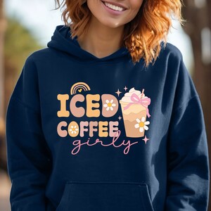 Eiskaffee-Girlie-Kapuzenpullover, Eiskaffee-Liebhaber-Sweatshirt, Eiskaffee-Kapuzenpullover, Geschenk für Tochter, Geschenk für Freundin, Bday