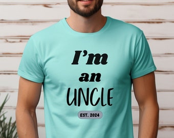 Sono uno zio, maglietta unisex a maniche corte, maglietta per l'annuncio di un neonato, regalo per il nuovo zio, regalo per fratello, maglietta carina per zio, maglietta divertente per zio
