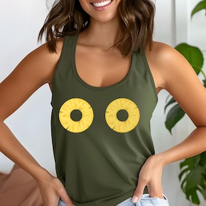 Pineapple Racerback Tank Top: Women&#39;s Summer Sleeveless Shirt