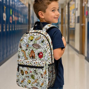 Insect Print Backpack: Science Lover Book Bag