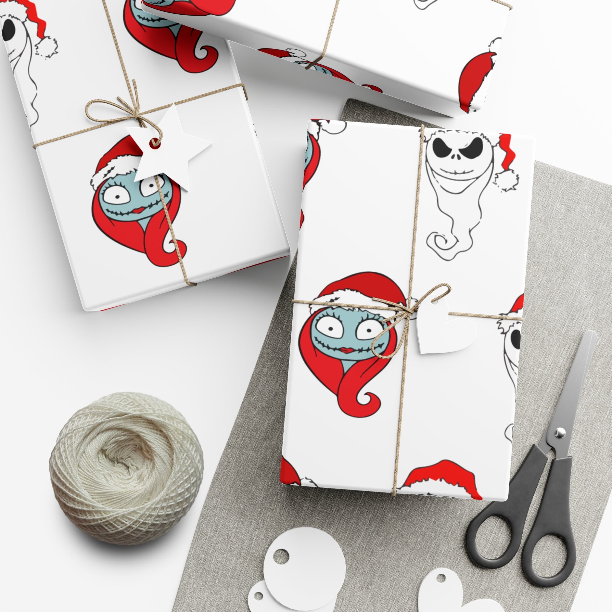 Sally and Jack Skellington Wrapping Paper Christmas gift wrap Nightmare before Christmas