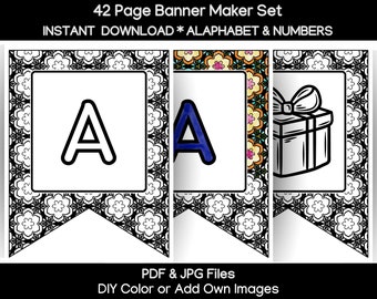Kit para crear pancartas florales: 42 páginas para pancartas personalizadas (hágalo usted mismo)