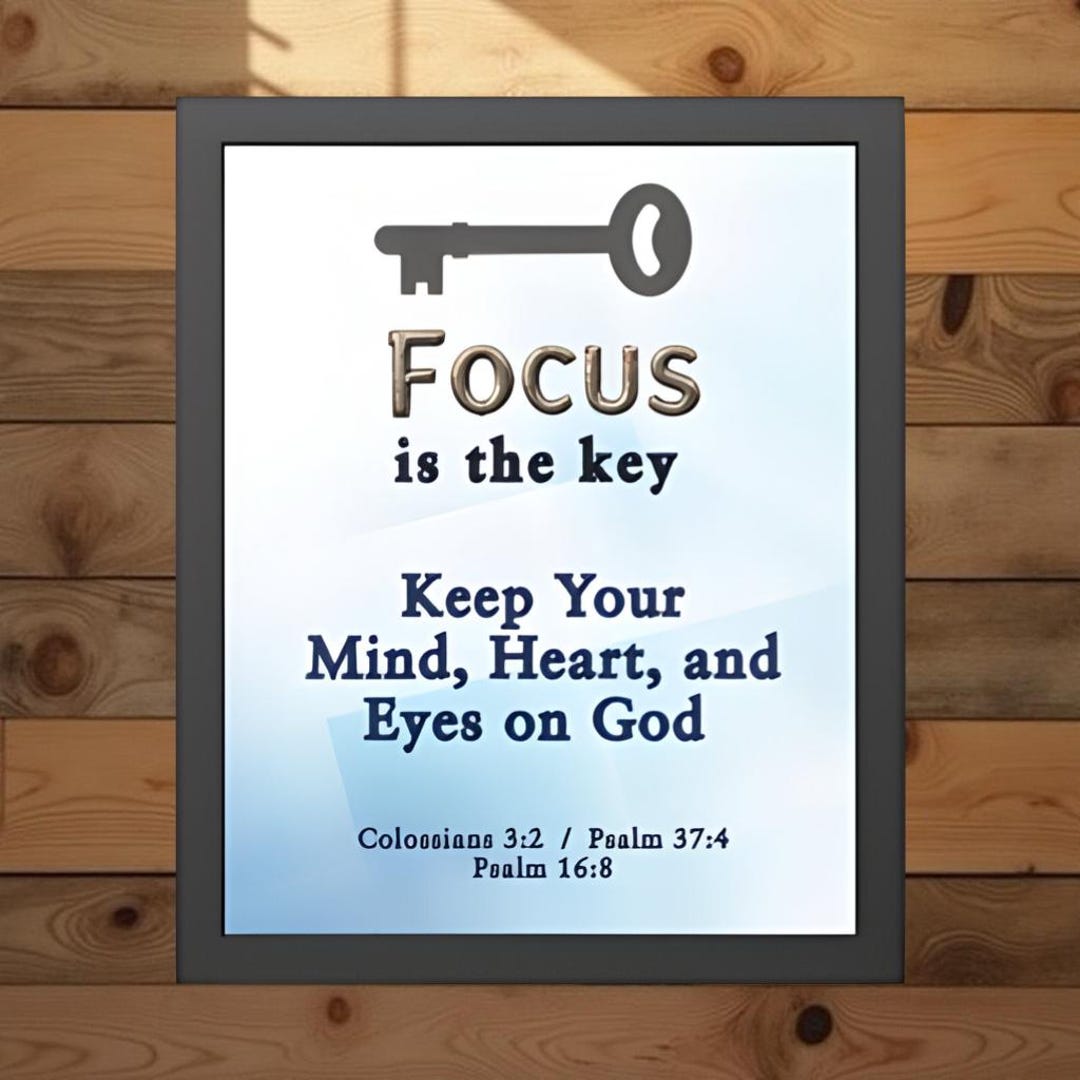 Focus on God Wall Art, Christian Wall Decor, Inspirational Scripture ...